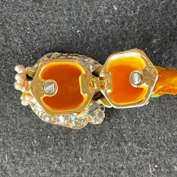 Rare! Nobility Bejeweled Seahorse Trinket Box. Gorgeous Enamel Colors and Stones - Picture 8 of 8